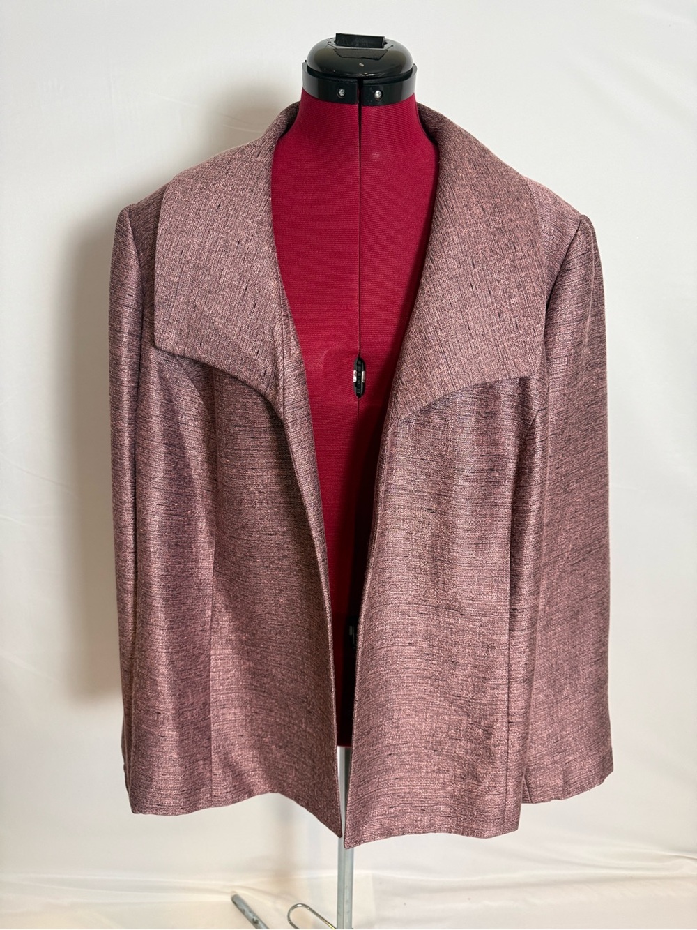 Kasper Open-Front Blazer Women's Size 20W Rose Mauve Long Sleeves